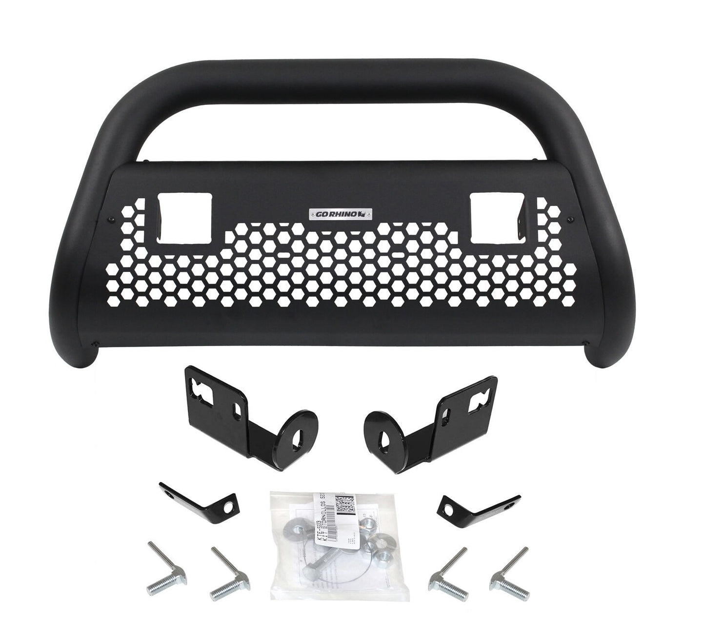 RC2 LR Bull Bar with Mounting Brackets & Two 3 Inch Light Openings Textured Black 2005-2015 Toyota Tacoma Go Rhino