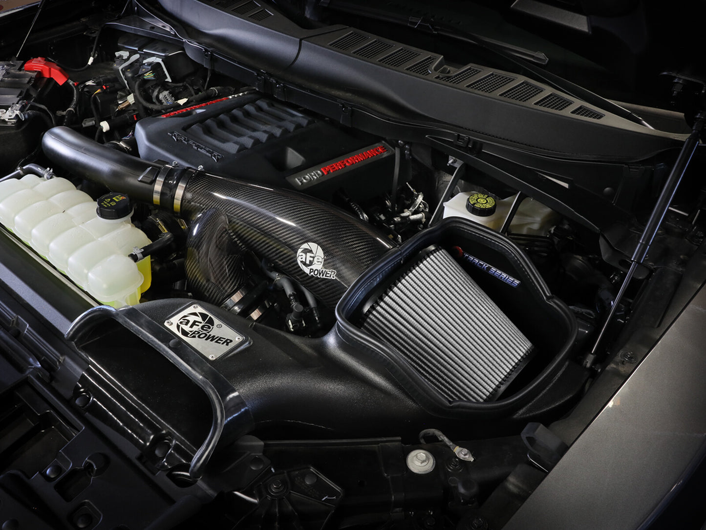 Track Series Carbon Fiber Intake System w/ Pro Dry S Filter Ford F-150 Raptor 21-26 V6-3.5L (tt) aFe Power