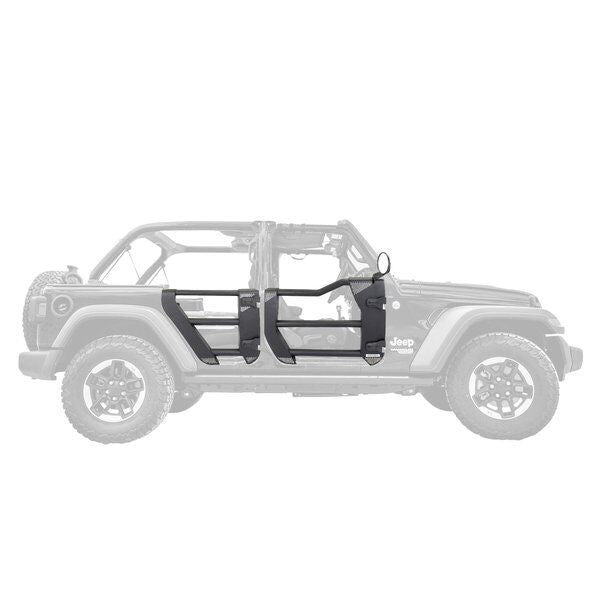 Trailline Tube Door Front Textured Black For 2007-2018 Jeep Wrangler JK Go Rhino