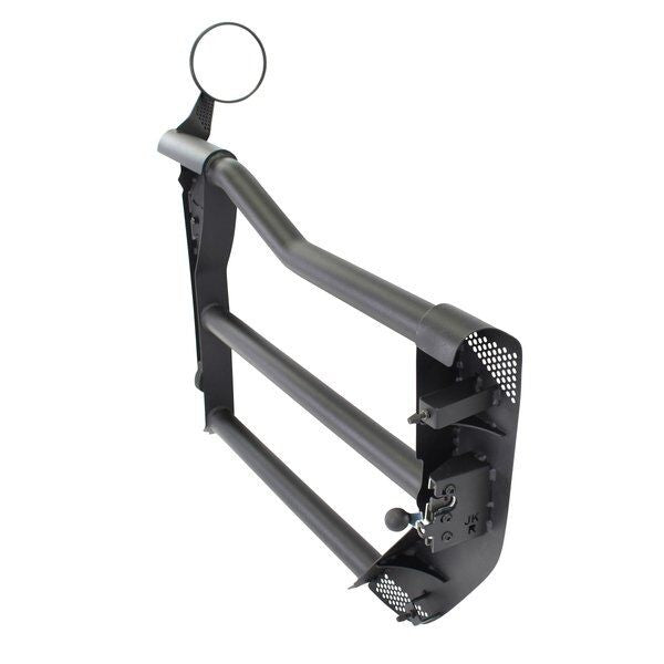 Trailline Tube Door Front Textured Black For 2007-2018 Jeep Wrangler JK Go Rhino
