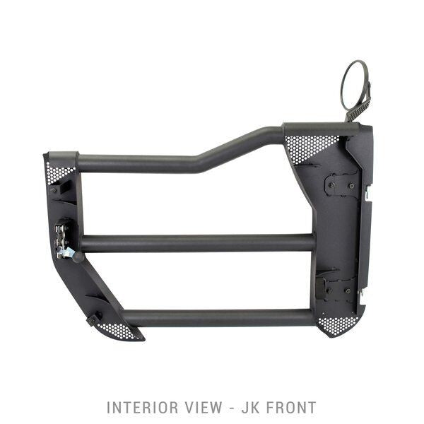 Trailline Tube Door Front Textured Black For 2007-2018 Jeep Wrangler JK Go Rhino