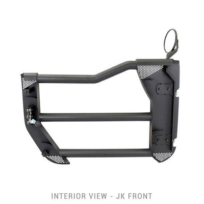 Trailline Tube Door Front Textured Black For 2007-2018 Jeep Wrangler JK Go Rhino