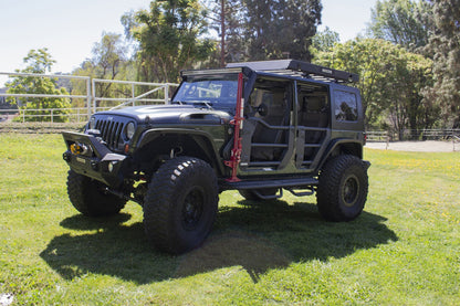 Trailline Tube Door Rear Textured Black For 2007-2018 Jeep Wrangler JK Go Rhino