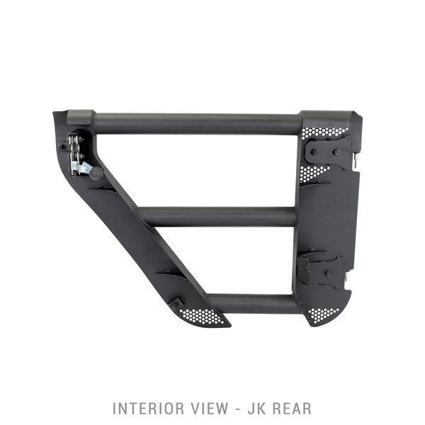 Trailline Tube Door Rear Textured Black For 2007-2018 Jeep Wrangler JK Go Rhino