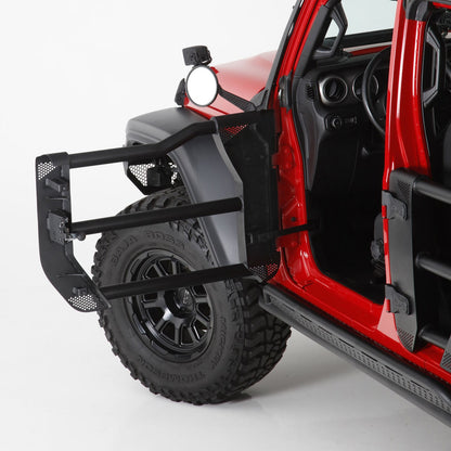 Trailline Tube Door Front Textured Black 2018-2026 Jeep Wrangler JL 2020-2025 Jeep Gladiator Go Rhino