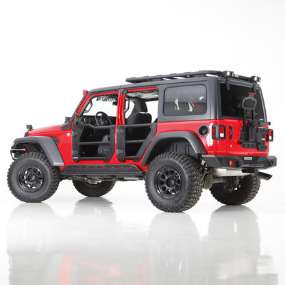 Trailline Tube Door Front Textured Black 2018-2026 Jeep Wrangler JL 2020-2025 Jeep Gladiator Go Rhino