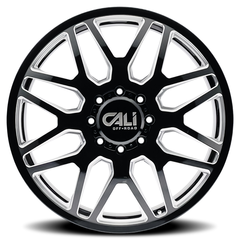 Cali Off-Road 9115D Invader Dually 22x8.25 / 8x210 BP / 115mm OS / 154.2mm Hub Gls Blk Mill Wheel