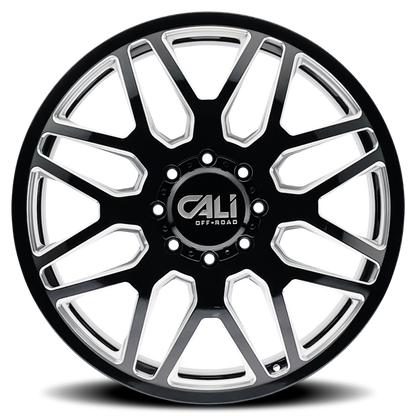 Cali Off-Road 9115D Invader Dually 22x8.25 / 8x210 BP / 115mm OS / 154.2mm Hub Gls Blk Mill Wheel