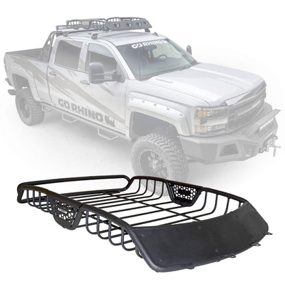 SR10 Tubular Steel Roof Rack with Black Fairings Textured Black Go Rhino