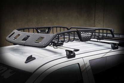 SR40 Tubular Steel Roof Rack With 4x Light Mount Openings 60 Inch Long Textured Black Go Rhino