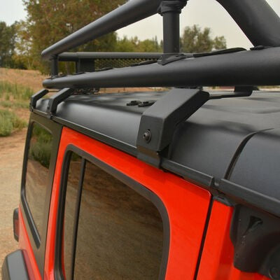 SRM Rack Mounting Kit Gutter Mount 6 PCS Textured Black 2018-2024 Jeep Wrangler Go Rhino