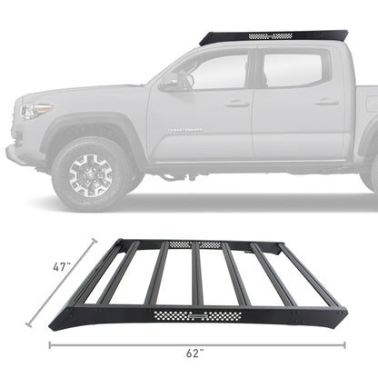Ceros Low Profile Roof Rack Textured Black 2016-2023 Toyota Tacoma Go Rhino