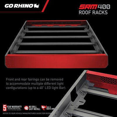 SRM400 Fabricated Customizable Steel Basket Roof Rack Textured Black Go Rhino