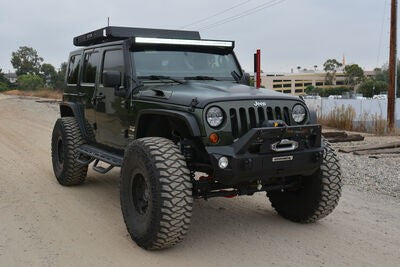 SRM400 68 Inch Fabricated Customizable Steel Basket Roof Rack Textured Black Go Rhino