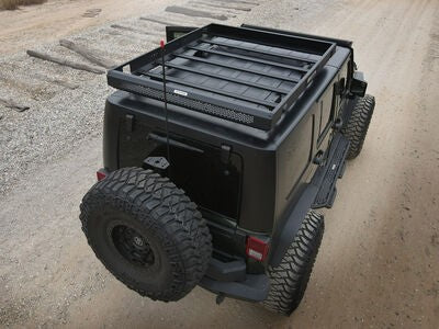SRM400 68 Inch Fabricated Customizable Steel Basket Roof Rack Textured Black Go Rhino