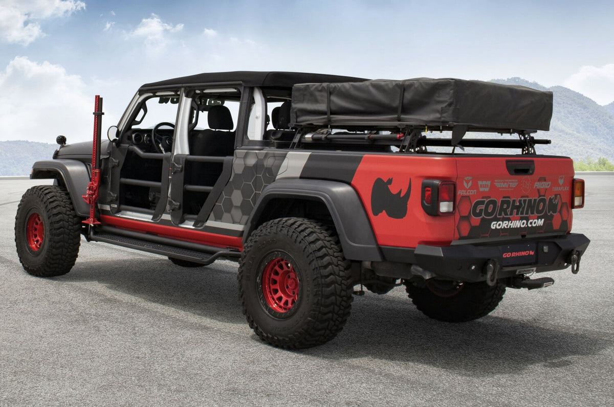 XRS Cross Bars Truck Bed Rail Kit for Mid Sized Trucks without Tonneau Covers Textured Black 2005-2026 Nissan Frontier 2015-2026 Colorado/Canyon 2016-2026 Toyota Tacoma Go Rhino