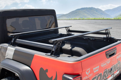 XRS Cross Bars Truck Bed Rail Kit for Mid Sized Trucks without Tonneau Covers Textured Black 2005-2026 Nissan Frontier 2015-2026 Colorado/Canyon 2016-2026 Toyota Tacoma Go Rhino