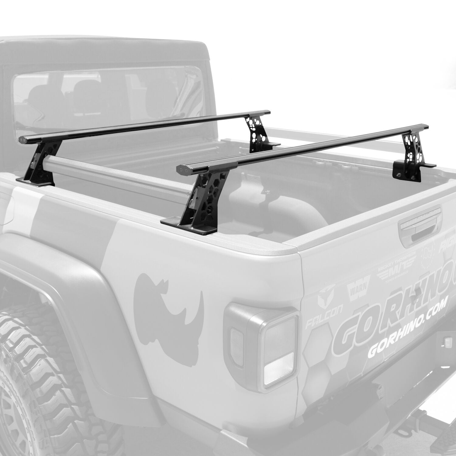XRS Cross Bars Truck Bed Rail Kit for Mid Sized Trucks without Tonneau Covers Textured Black 2005-2026 Nissan Frontier 2015-2026 Colorado/Canyon 2016-2026 Toyota Tacoma Go Rhino
