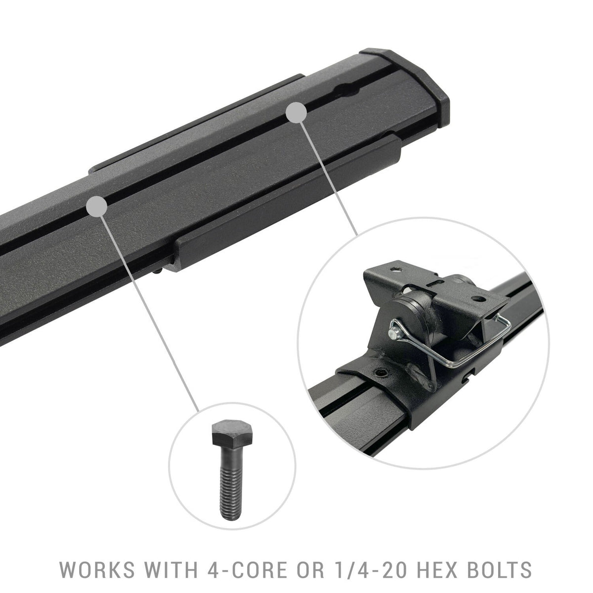 XRS Cross Bars 37 3/4 Inch Side Rail Accessory Kit Textured Black Go Rhino