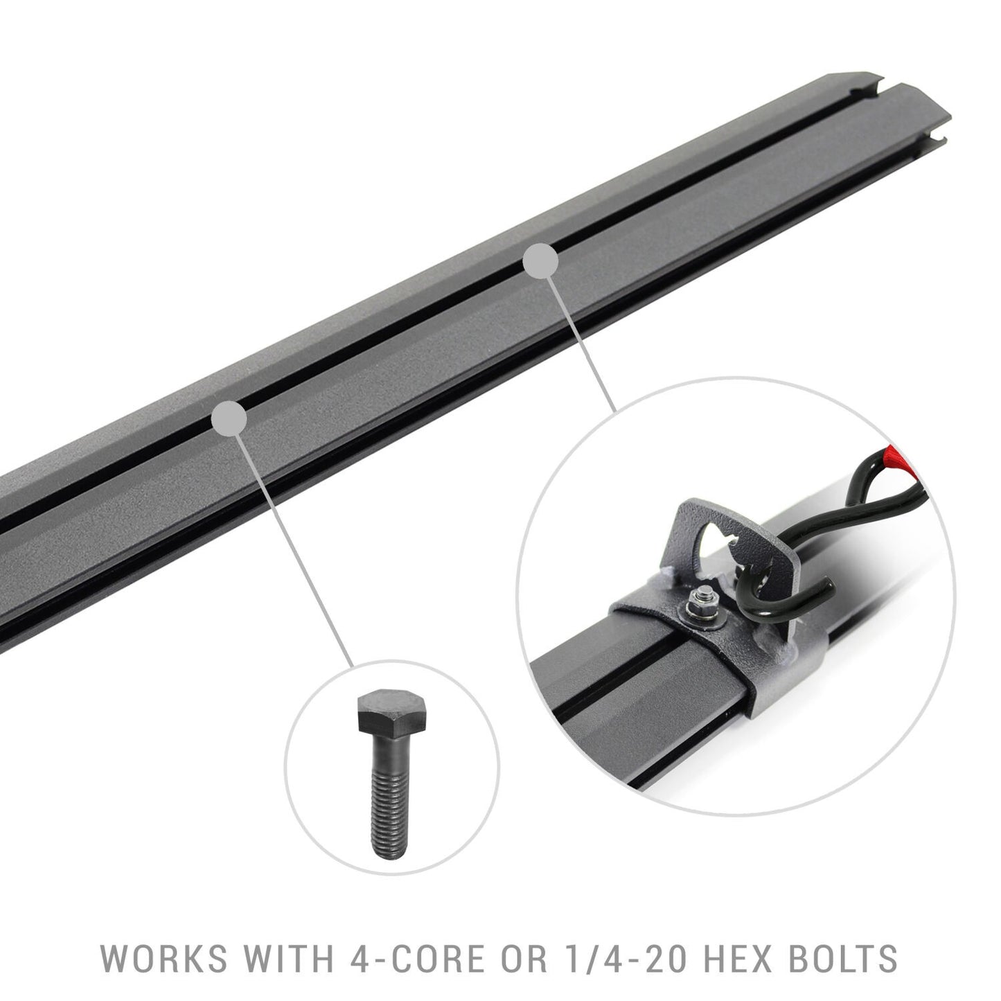 XRS Cross Bars 49 3/4 Inch Side Rail Accessory Kit Textured Black Go Rhino