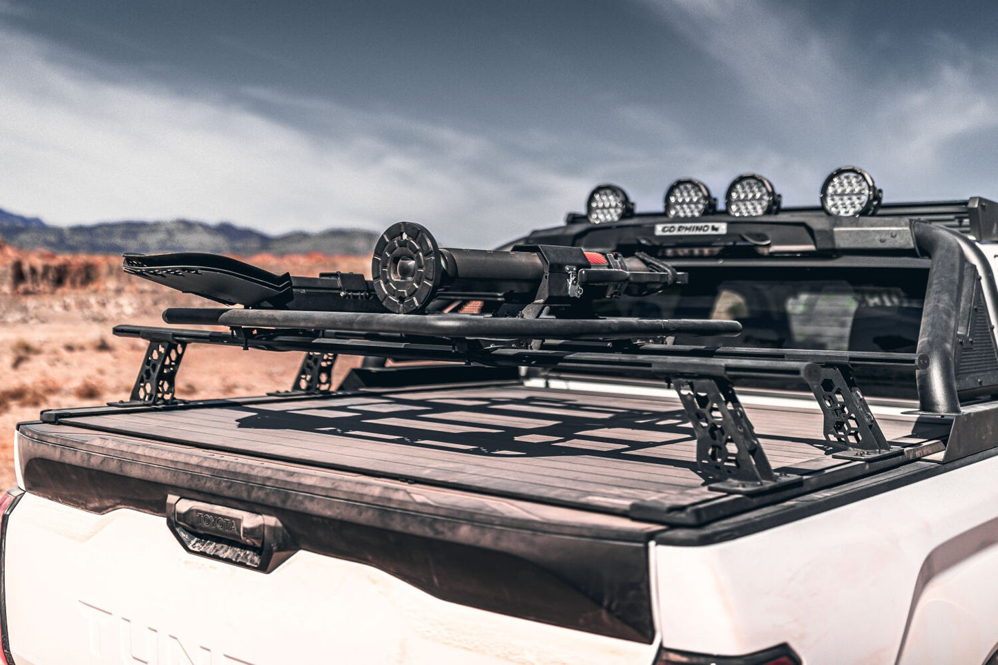 XRS Cross Bars Bed Rail Kit for Full/Mid Sized Trucks W/Tonneau Cover T Tracks Textured Black 2006-2026 Nissan Frontier 2016-2026 Toyota Tacoma 2017-2026 Ford F-250/F-350 Go Rhino