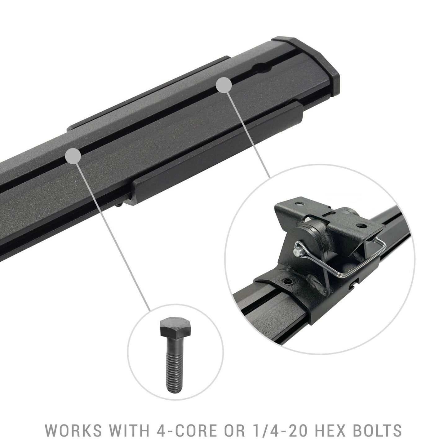XRS Cross Bars Bed Rail Kit for Full/Mid Sized Trucks W/Tonneau Cover T Tracks Textured Black 2006-2026 Nissan Frontier 2016-2026 Toyota Tacoma 2017-2026 Ford F-250/F-350 Go Rhino