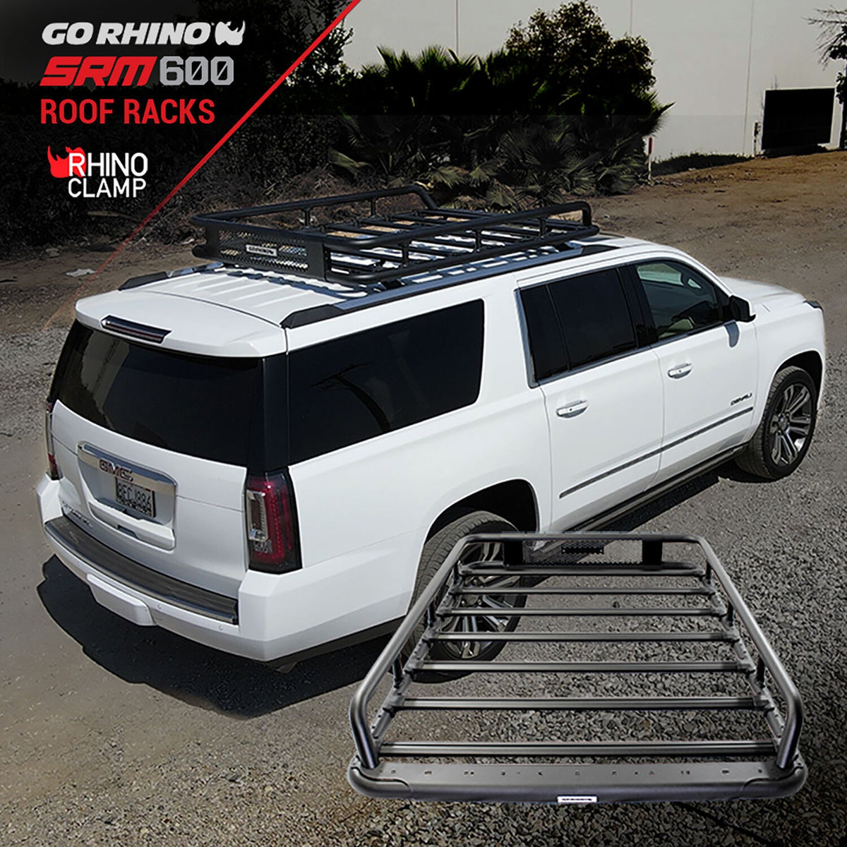 SRM600 Tubular Basket Style Roof Rack Textured Black Go Rhino