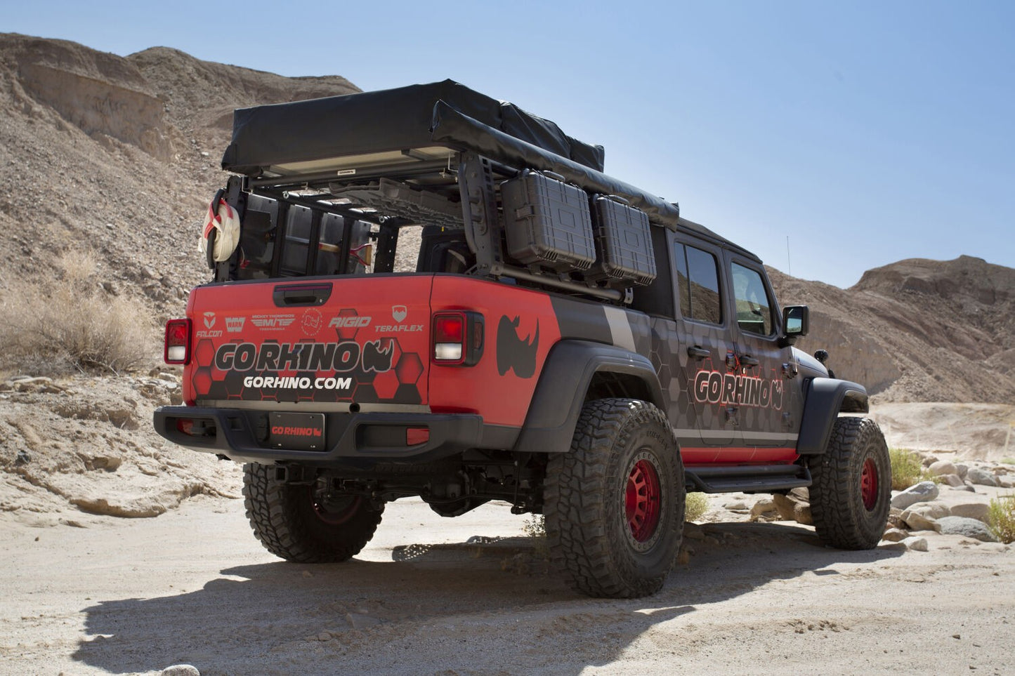 XRS Overland Xtreme Rack Jeep Gladiator JT Textured Black 2020-2025 Jeep Gladiator Go Rhino