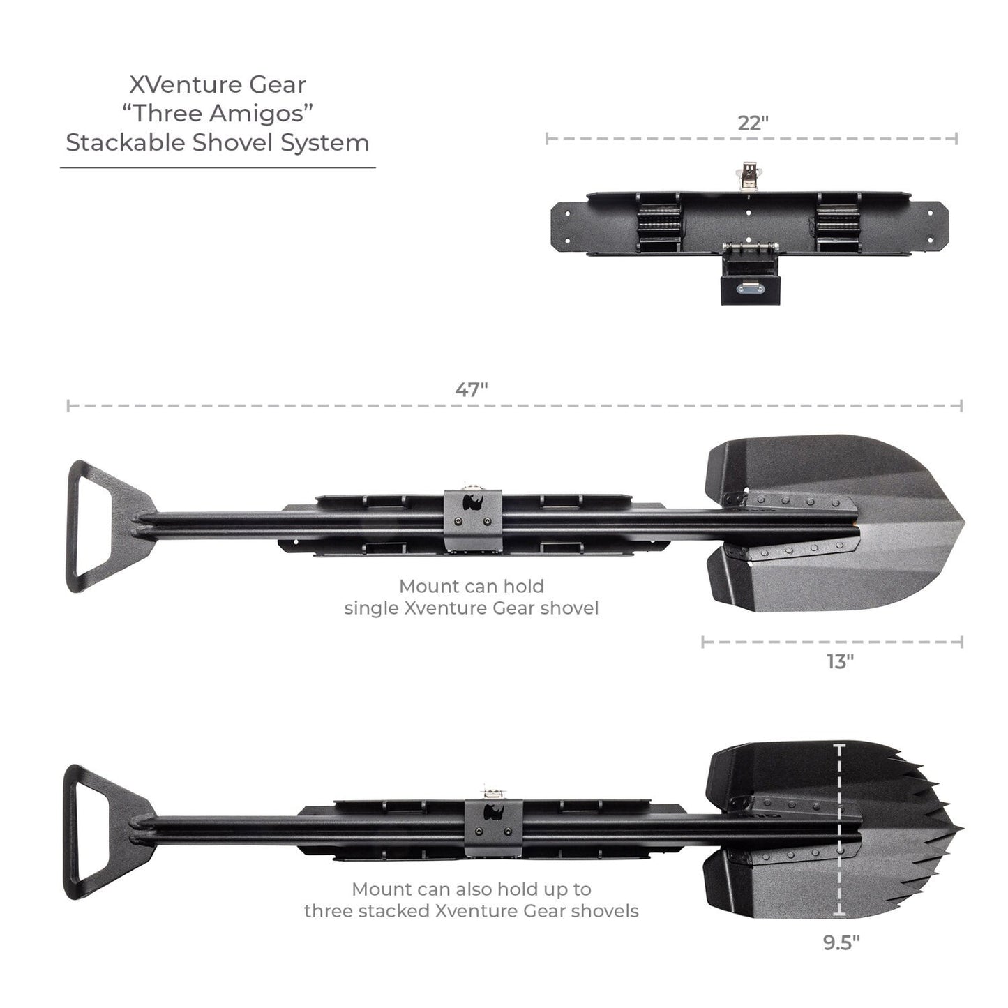 XRS/SRM 4 CORE Shovel Mount Kit Textured Black Go Rhino