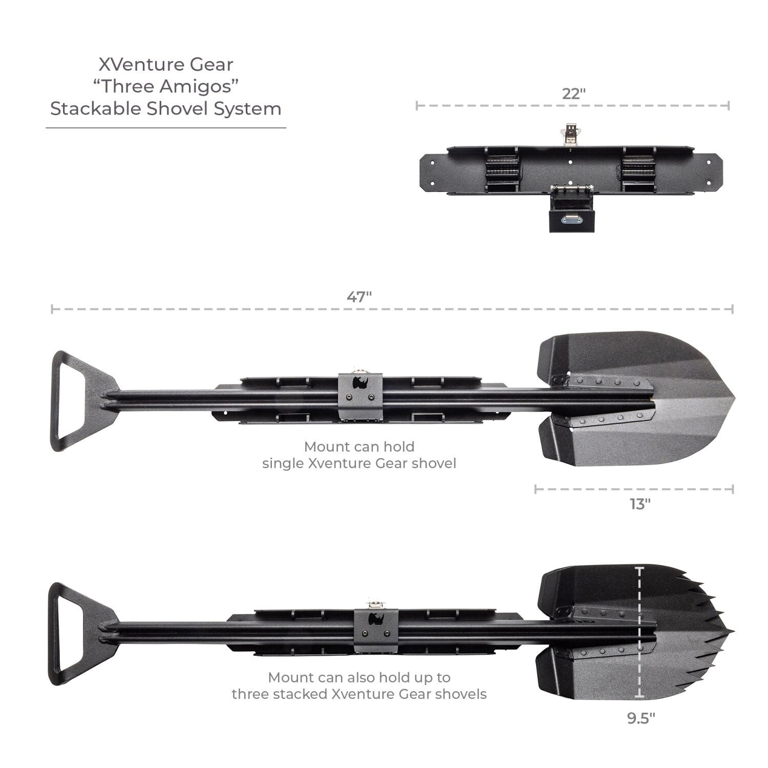 XRS/SRM 4 CORE Shovel Mount Kit Textured Black Go Rhino