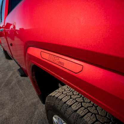 Wehrli 2020+ GMC 2500/3500HD Fender Flare Marker Light Delete Kit w/Logo - Raw Finish