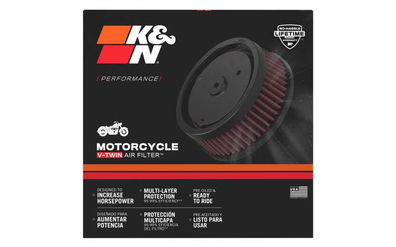 K&N Replacement Air Filter 1.625in H for Harley-Davidson
