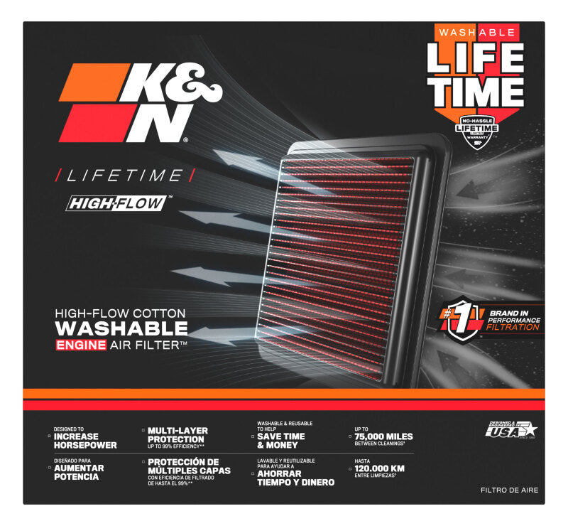 K&N Replacement Panel Air Filter for 13-14 Dodge Ram 2500/3500/4500/5500 6.7L L6 Diesel