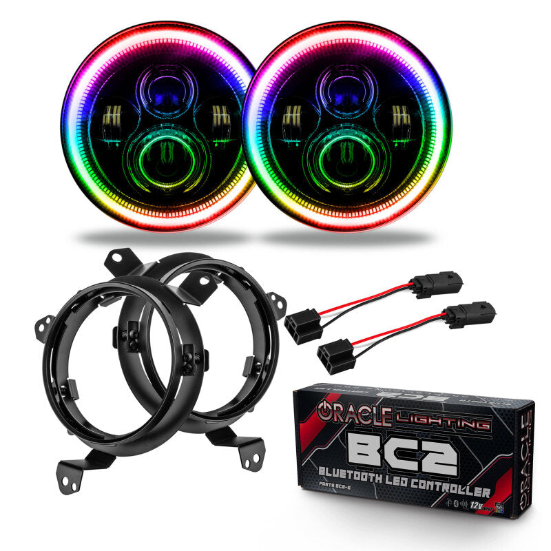 Oracle Jeep Wrangler JL/JT 7in. High Powered LED Headlights (Pair) - w/ BC1 Controller