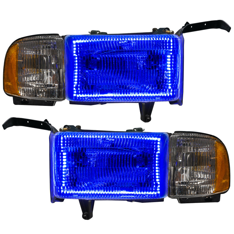 Oracle 94-02 Dodge Ram Pre-Assembled Halo Headlights - ColorSHIFT w/ Simple Controller