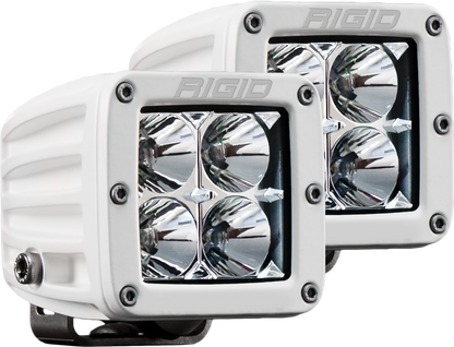 Hybrid Flood Surface Mount White Housing Pair D-Series Pro RIGID Industries