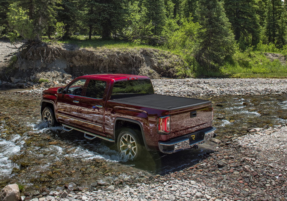 RetraxOne MX Retractable Tonneau Cover Matte One Piece Polycarbonate Finish 2007-2013 Silverado/Sierra 1500/2007-2014 2500 HD/3500 HD 6' 6 inch Bed without Stake Pockets Standard Rails