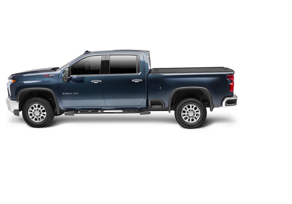 RetraxOne MX Retractable Tonneau Cover Matte One Piece Polycarbonate Finish 2020-2026 Silverado/Sierra 2500 HD/3500 HD 6' 9 inch Bed without Stake Pockets Standard Rails