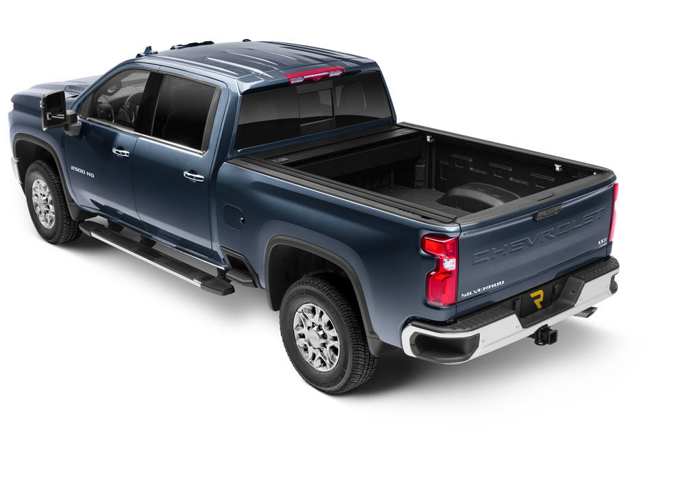 RetraxOne MX Retractable Tonneau Cover Matte One Piece Polycarbonate Finish 2020-2026 Silverado/Sierra 2500 HD/3500 HD 6' 9 inch Bed without Stake Pockets Standard Rails