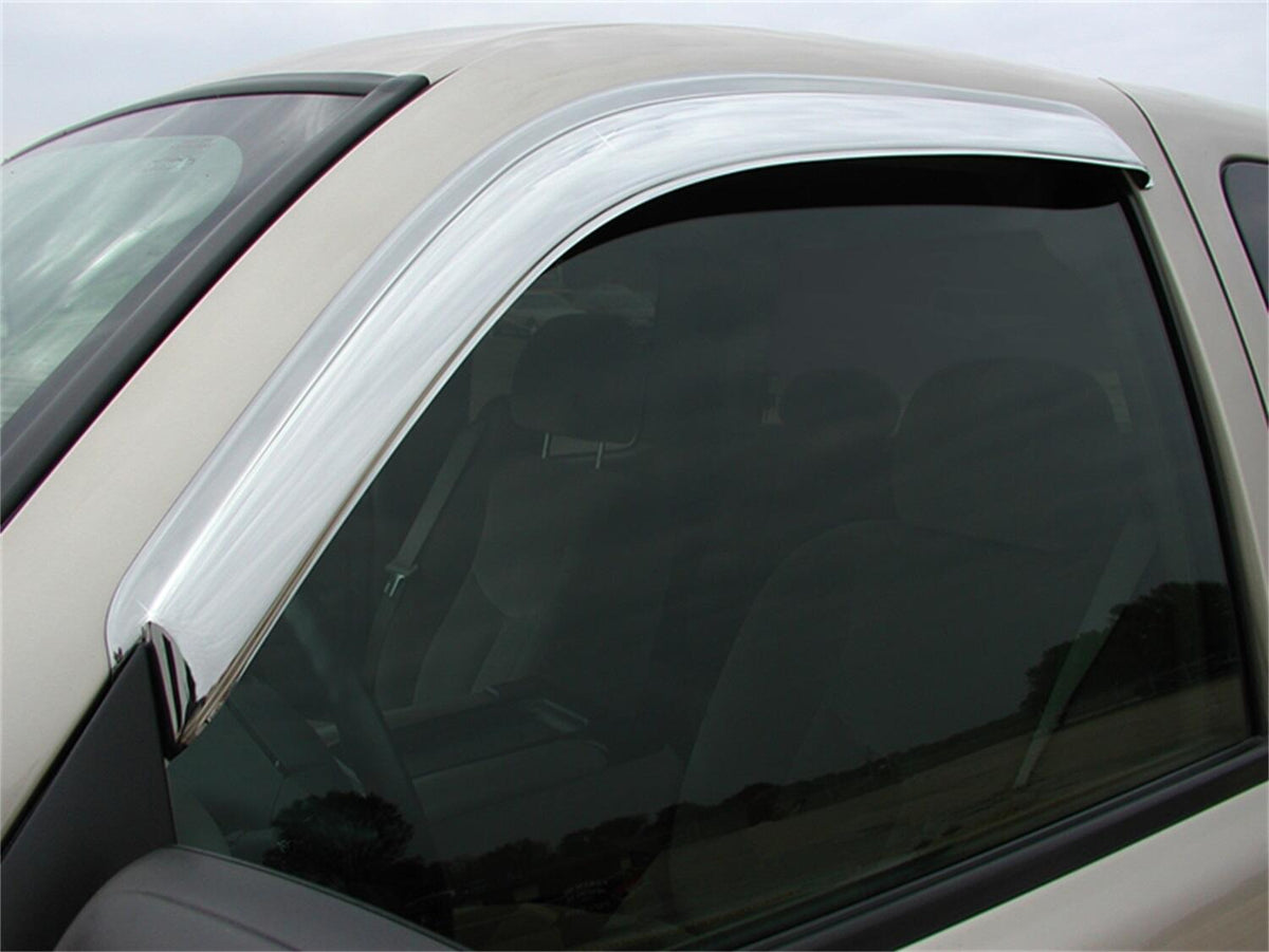 Tape-Onz Sidewind Deflector Chrome 2 pc. for 1999-2006 Chevrolet Silverado/GMC Sierra 1500 2001-2004 Chevrolet Silverado/2500 3500 Standard or Extended Cab Stampede
