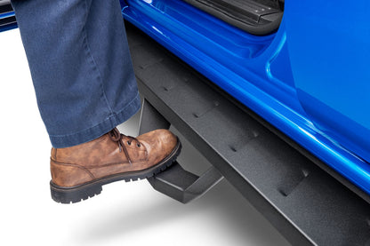 RB10 Running Boards With Mounting Brackets & 2 Pairs of Drop Steps Kit Textured Black 2019-2026 Ford Ranger Go Rhino