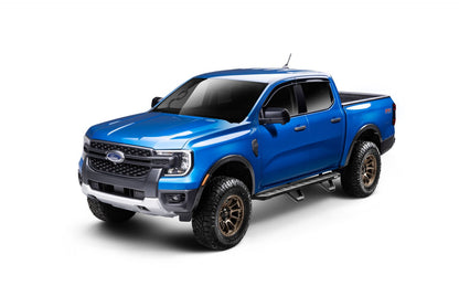 RB10 Running Boards With Mounting Brackets & 2 Pairs of Drop Steps Kit Textured Black 2019-2026 Ford Ranger Go Rhino