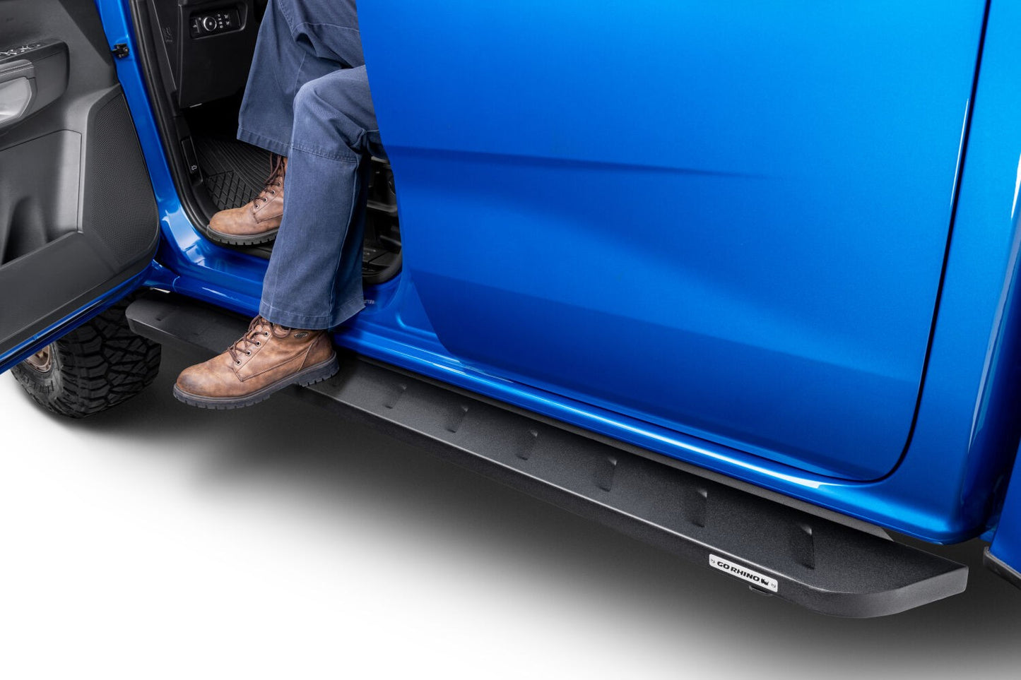 RB10 Running Boards With Mounting Brackets Textured Black 2019-2026 Ford Ranger Go Rhino