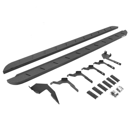 RB10 Slim Line Running Boards With Mounting Brackets Curved Protective Bedliner Coating 2019-2026 Ford Ranger Go Rhino