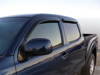 Tape-Onz Sidewind Deflector Smoke 4 pc. for 2005-2015 Toyota Tacoma Double Cab Stampede