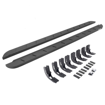 RB10 Slim Line Running Boards With Mounting Brackets Protective Bedliner Coating 2019-2026 Sierra 1500 2020-2026 Sierra 2500/3500 HD Go Rhino