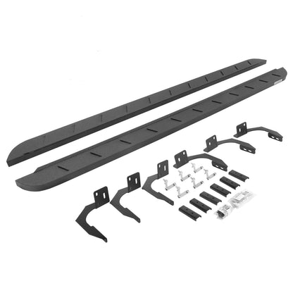 RB10 Slim Line Running Boards With Mounting Brackets Protective Bedliner Coating 2009-2014 Dodge Ram 1500 Go Rhino