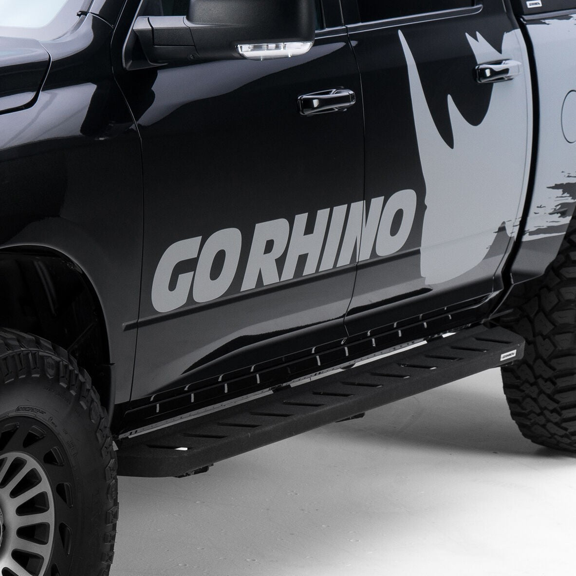 RB10 Running Boards With Mounting Brackets Protective Bedliner Coating 2009-2014 Dodge Ram 1500 Go Rhino