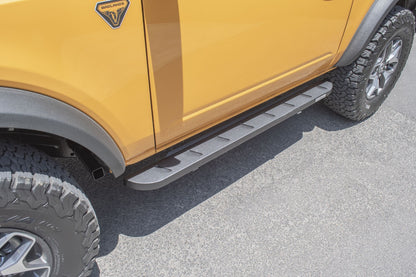 RB10 Slim Line Running Boards With Mounting Brackets Cruved Textured Black 2021-2025 Ford Bronco 2 Door Go Rhino