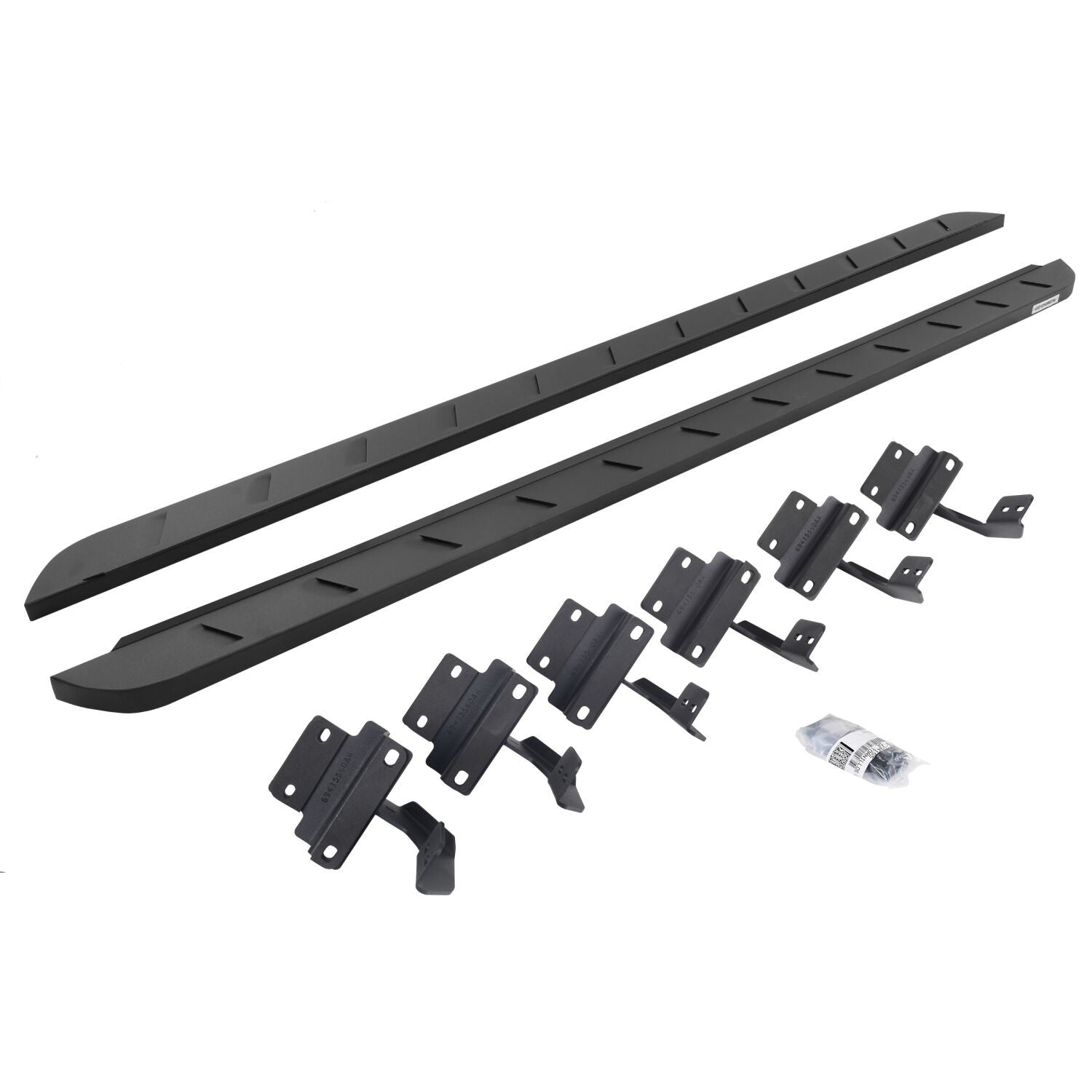 RB10 Slim Line Running Boards With Mounting Brackets Curved Textured Black 2015-2026 Ford F-150/ F-250/F-350 Go Rhino